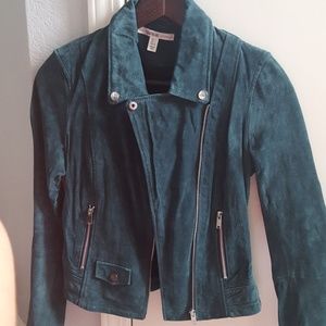 Moto genuine Leather jacket Suede, Green